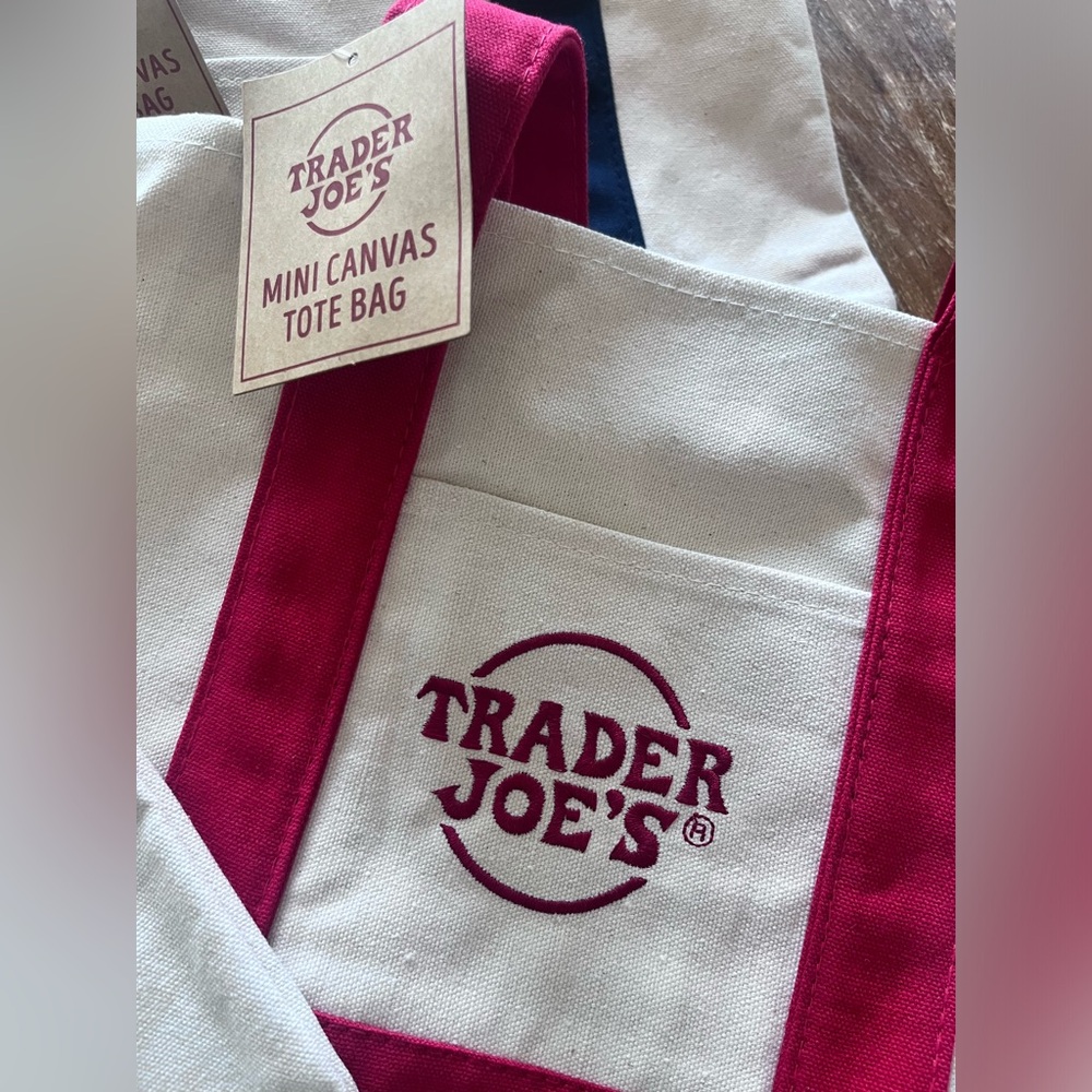 Trader Joe’s mini tote canvas bag nwt
